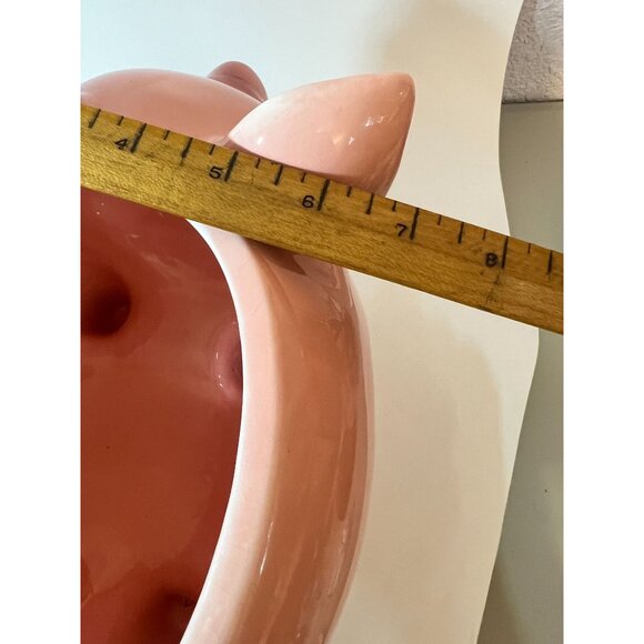 Vtg Clay Art Hand Painted Piggy Cookie Jar 1999 Unique Lid with Chrome Coin READ - Picture 9 of 10